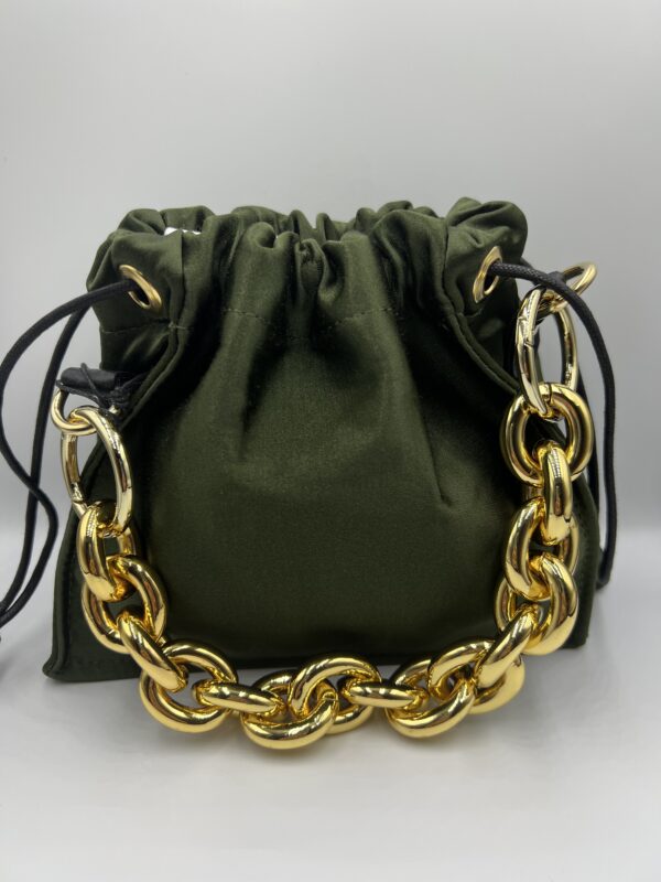 Sacs Bagolo - Kassiopea - Petit sac Tissu satin noir avec chaine doré