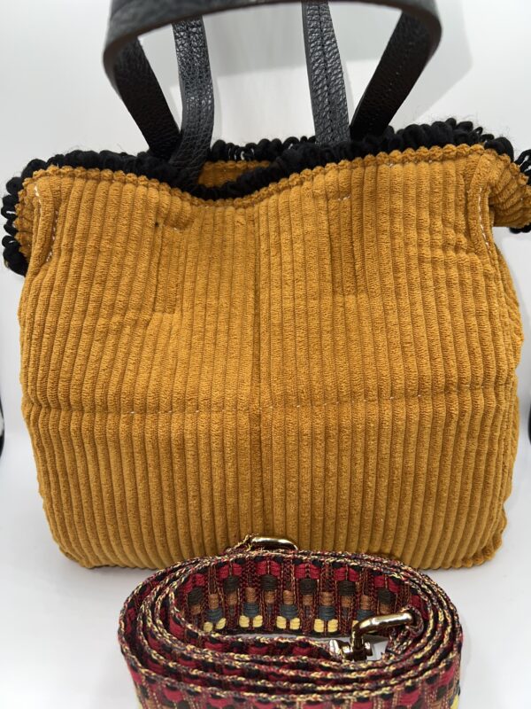 Sacs Bagolo - Kassiopea - Petit sac tissu aspect velours moutarde
