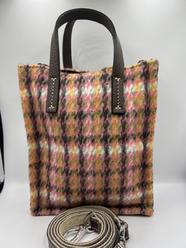 Sacs Bagolo - Kassiopea - Petit sac tissu aspect plaid Marron et Rose