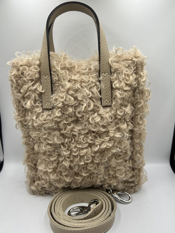 Sacs Bagolo - Kassiopea - Petit sac aspect bouclettes beige