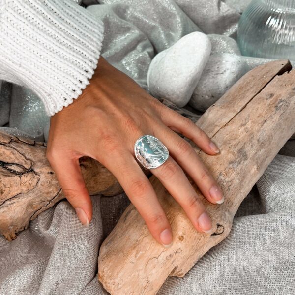 Secret de cuir - Bague Semeuse - plaqué argent – Image 2