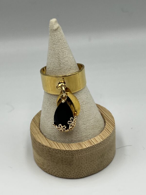 Ariane lespire - Bague reglable mini serti goutte cristal violet noir