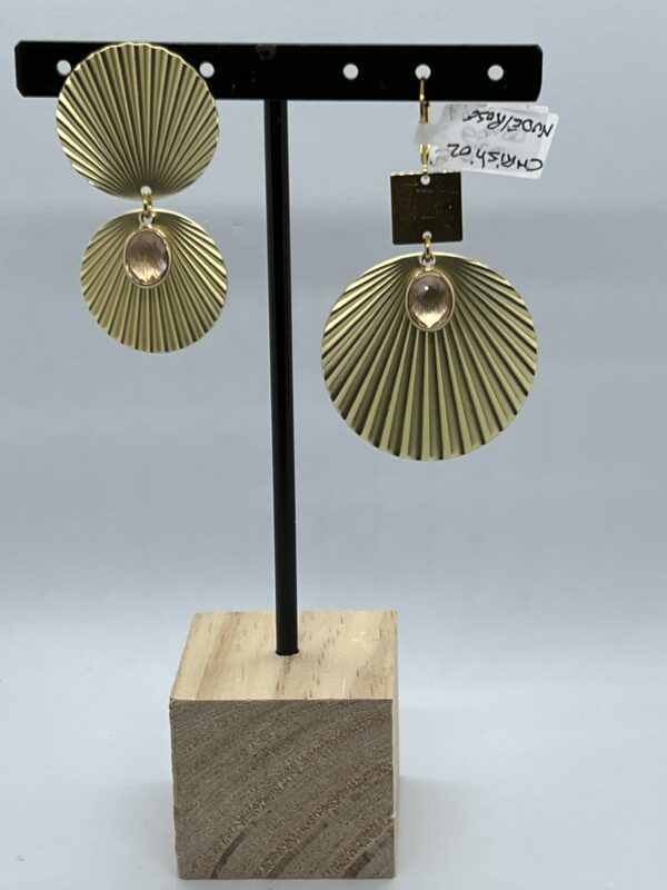 Ariane lespire - Boucles d'oreille asymetriques rondes cristal rose