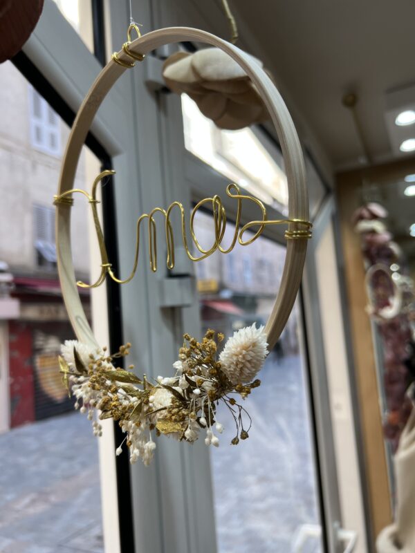 Manelo Creation - cercle personnalisé - Xmas - Couleurs beige, blanc et Or