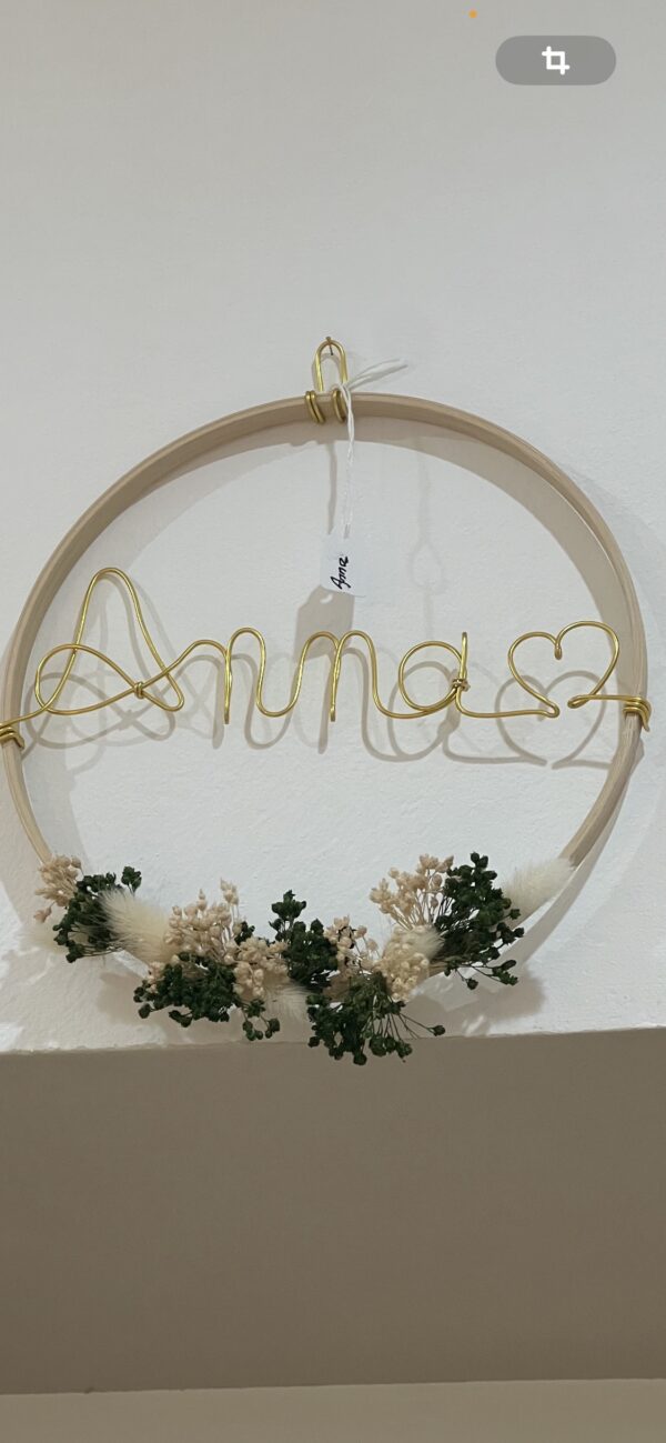 Manelo Creation - cercle personnalisé - Anna - Couleurs beige et vert