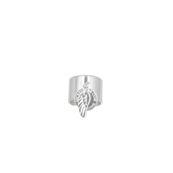 Secret de cuir - Bague Aile - plaqué argent -