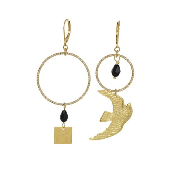 Ariane lespire - Boucles d'oreille asymetriques hirondelle