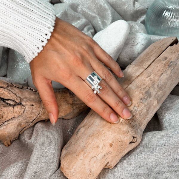 Secret de cuir - Bague Nounours - plaqué argent – Image 2