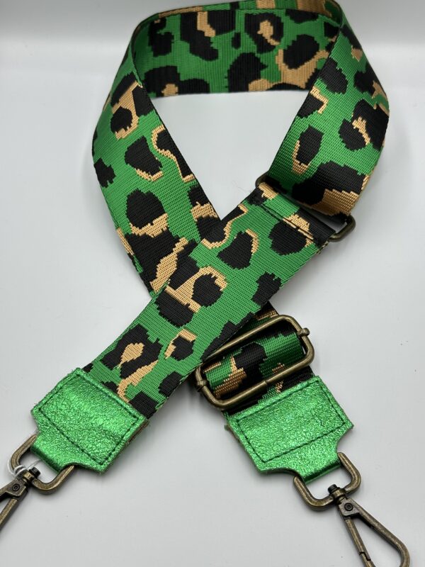 Doris maroquinerie - Bandouliere cuir irisé vert gazon