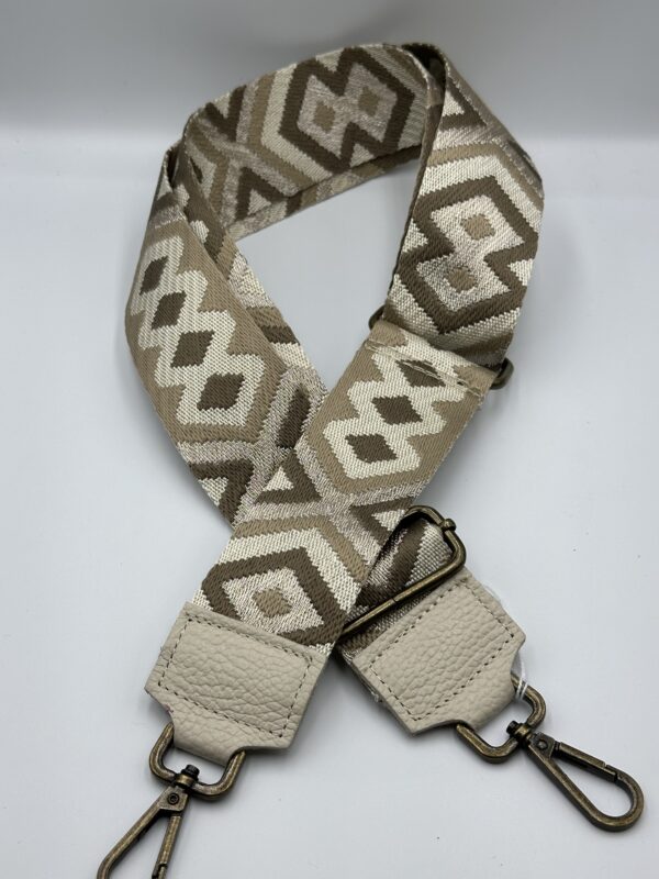 Doris maroquinerie - Bandouliere cuir beige grainé