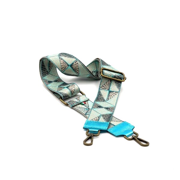 Doris maroquinerie - Bandouliere cuir irizé turquoise