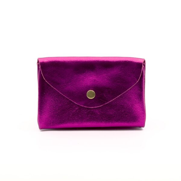 Sac Doris - Porte Monnaie - Grand Modele cuir fushia irisé