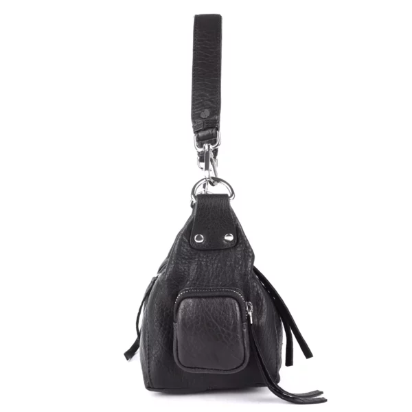 Neuville - Sac Jane en cuir noir avec poches – Image 3