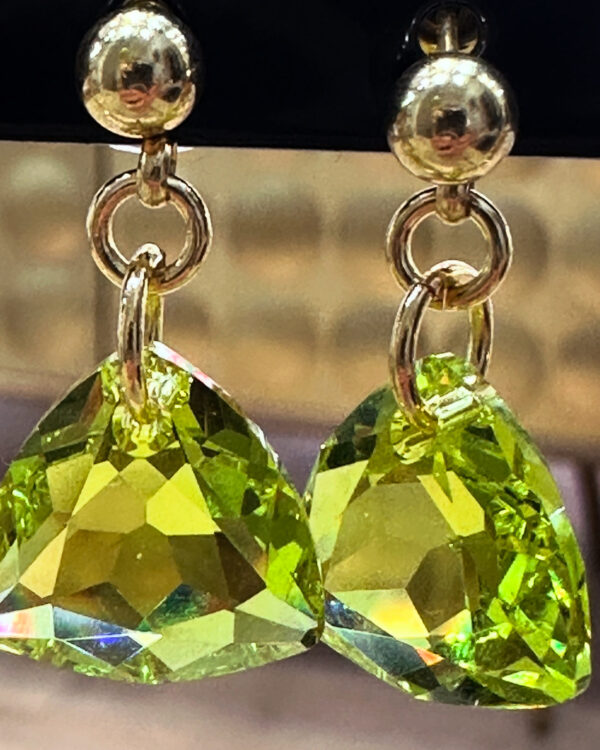 Sophie Goetsch - Boucles d'oreilles cristal vert collection matcha latte