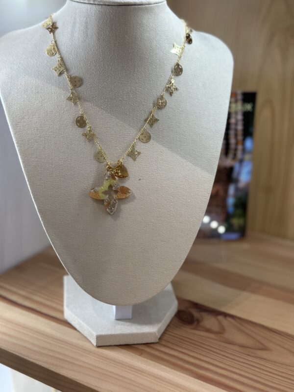 Sophie Goetsch - collier collection matcha latte - cristal et plaqué or