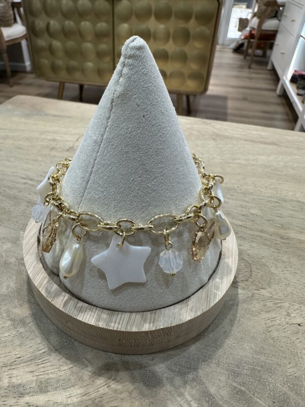 Sophie Goetsch - Bracelet élastique cristal couleur blanc collection sable blanc – Image 3