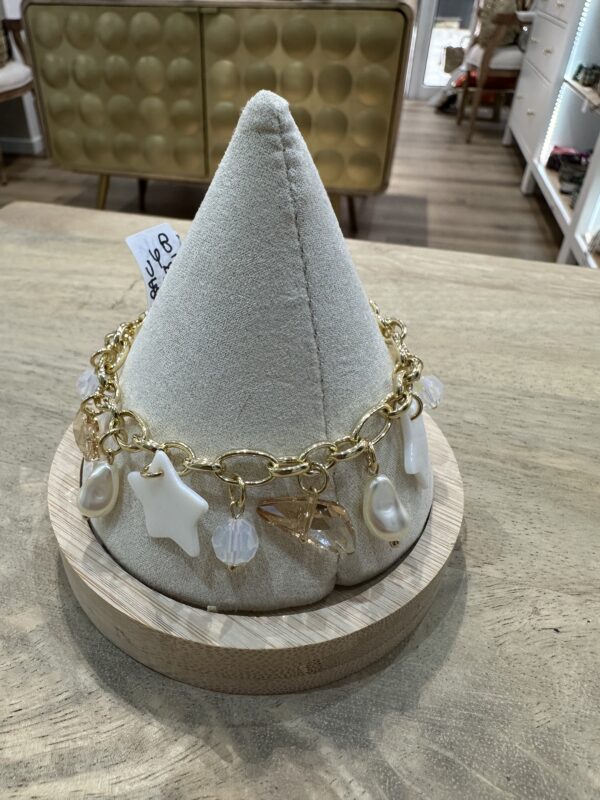 Sophie Goetsch - Bracelet élastique cristal couleur blanc collection sable blanc – Image 2