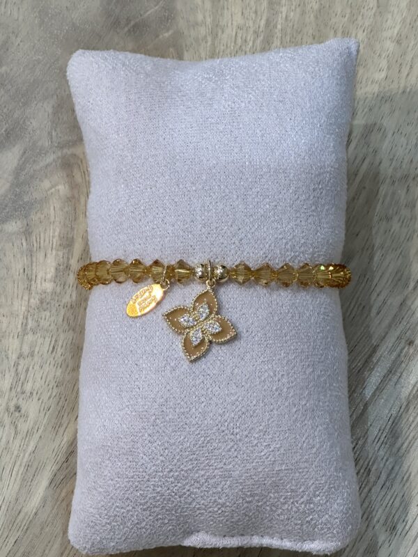 Sophie Goetsch - Bracelet élastique cristal couleur miel  collection matcha latte