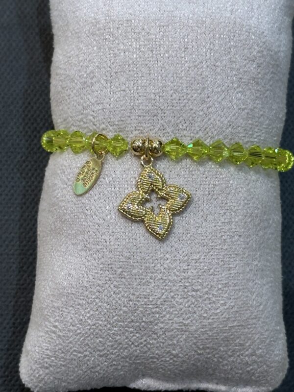 Sophie Goetsch - Bracelet élastique cristal vert  collection matcha latte