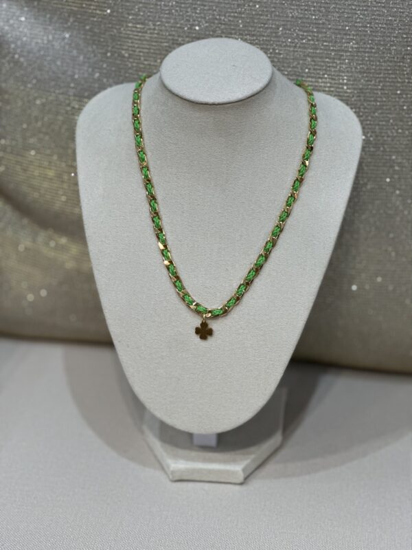Monsens - Collier couture vert prairie