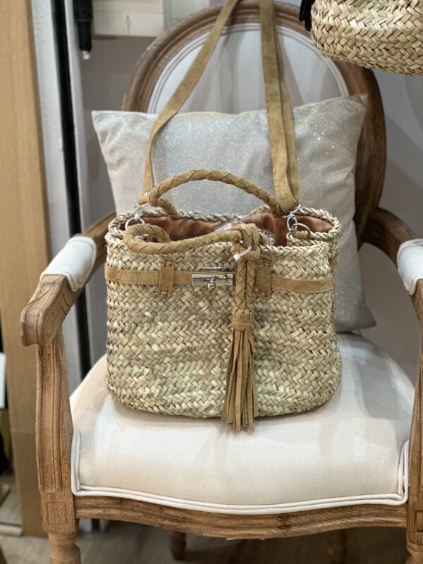 Doris Maroquinerie - Panier - Cap ferret - daim Grége – Image 2